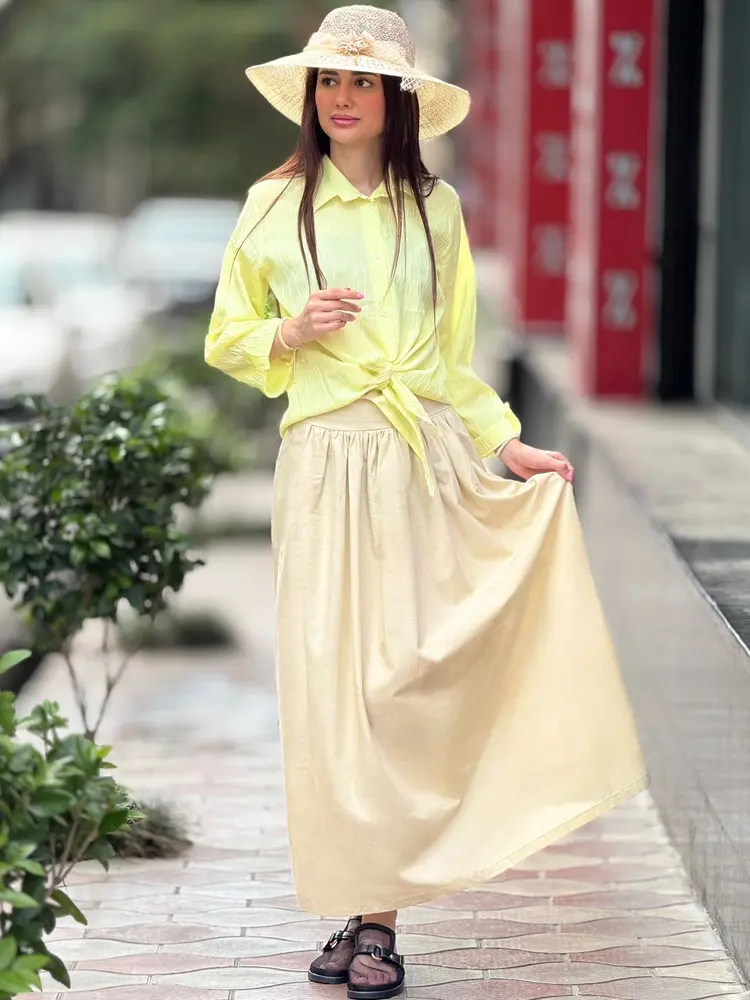 دامن لینن زارا